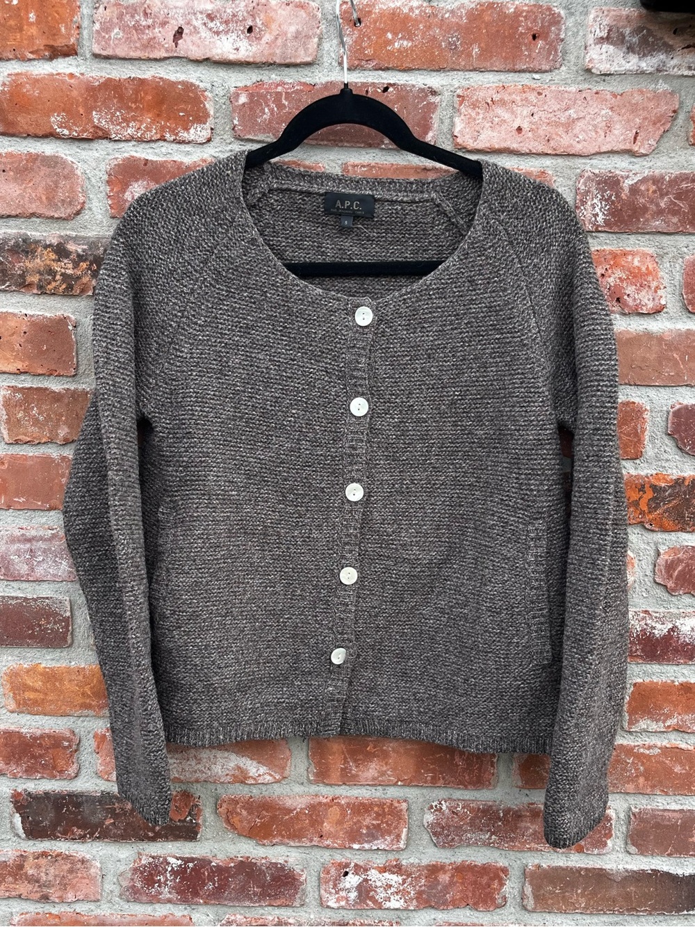 A.P.C. Grey-Brown Button-Down Cardigan | Size S